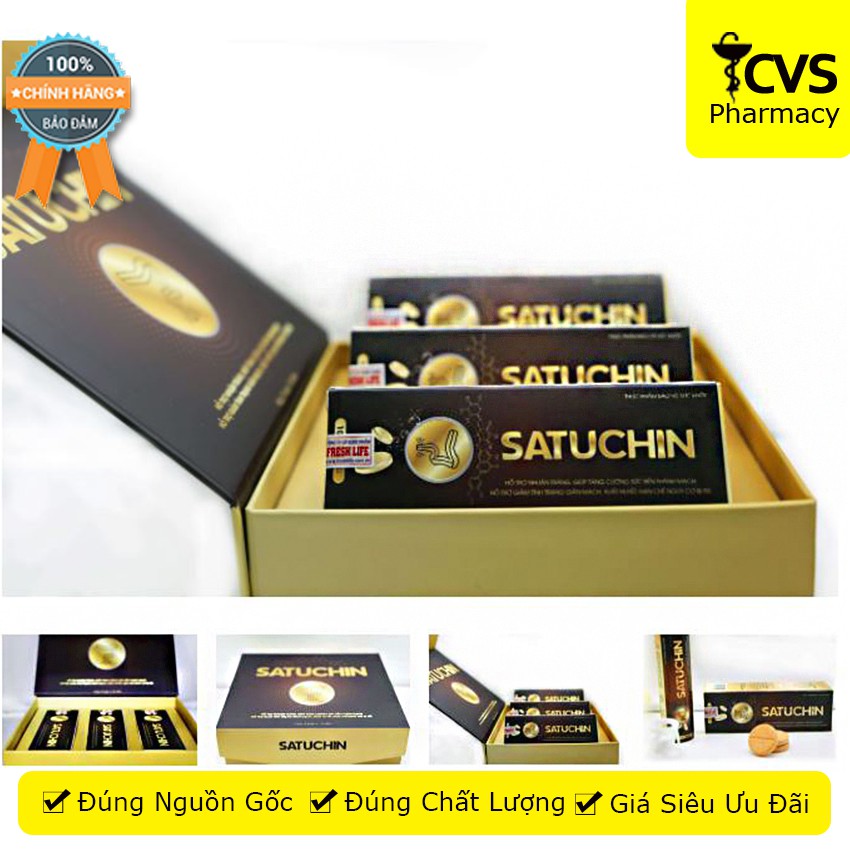 SATUCHIN (Hộp 3 tuýp sủi) – Viên sủi trĩ chiết xuất từ hoa hòe - cvspharmacy