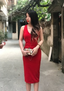 [ Đầm thiết kế ] đầm Body đan dây lưng ( kèm ảnh thật )