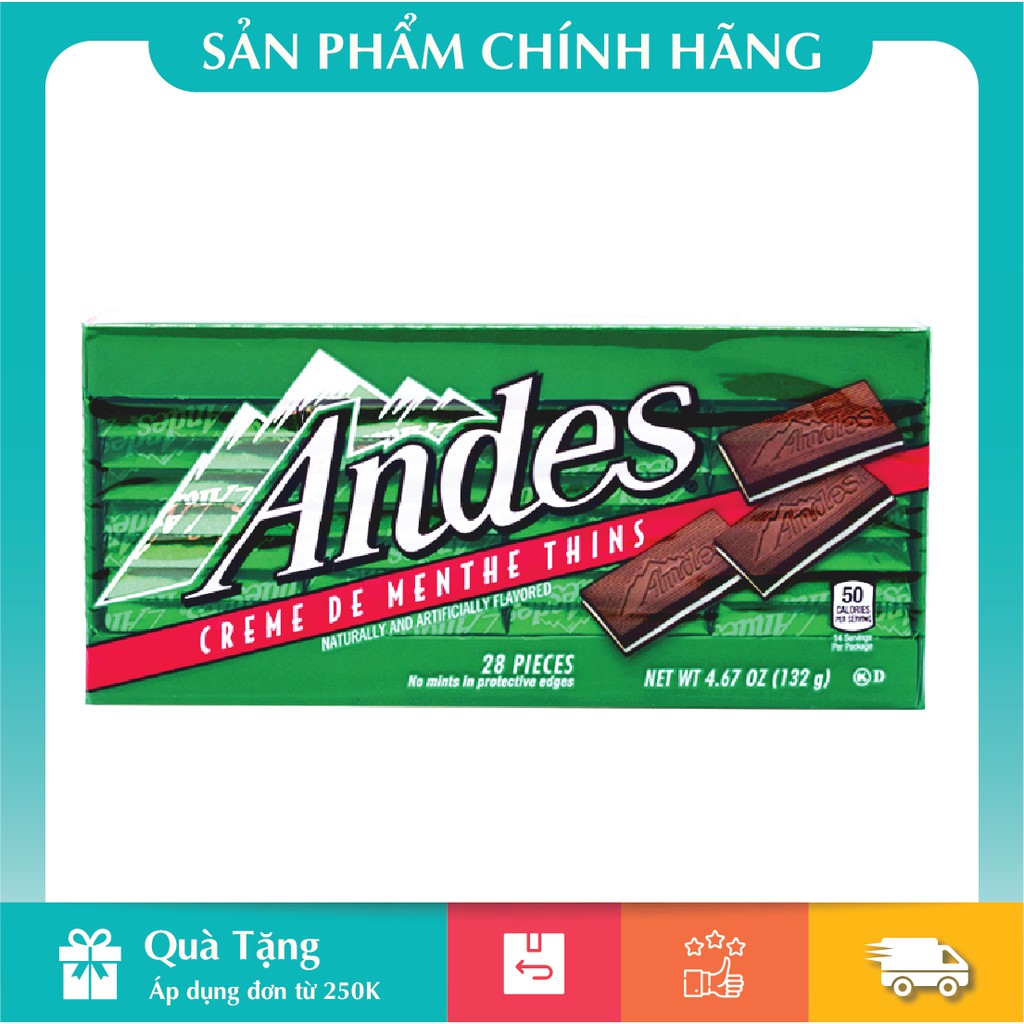 Kẹo Socola Andes Bạc Hà Truyền Thống 132gr