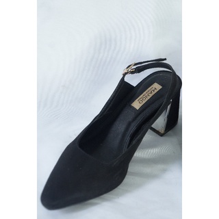 GIÀY CAO GÓT ĐẾ VUÔNG BẠC MŨI NHỌN MANGO SIZE 35