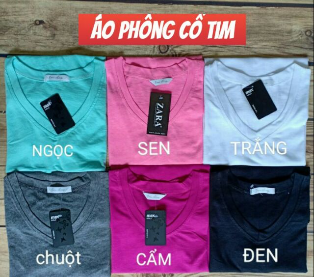 ÁO PHÔNG CỔ TIM ( cotton mõng)
