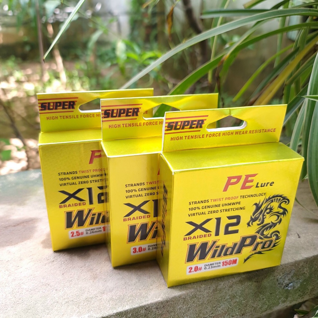 Dây dù câu cá PE Lure X12 Wild Pro 150m, dây câu cá, mịn, dù nổi