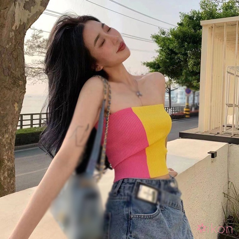 Áo Tank Top Dệt Kim Sát Nách Hở Lưng Thiết Kế Sành Điệu Cho Nữ