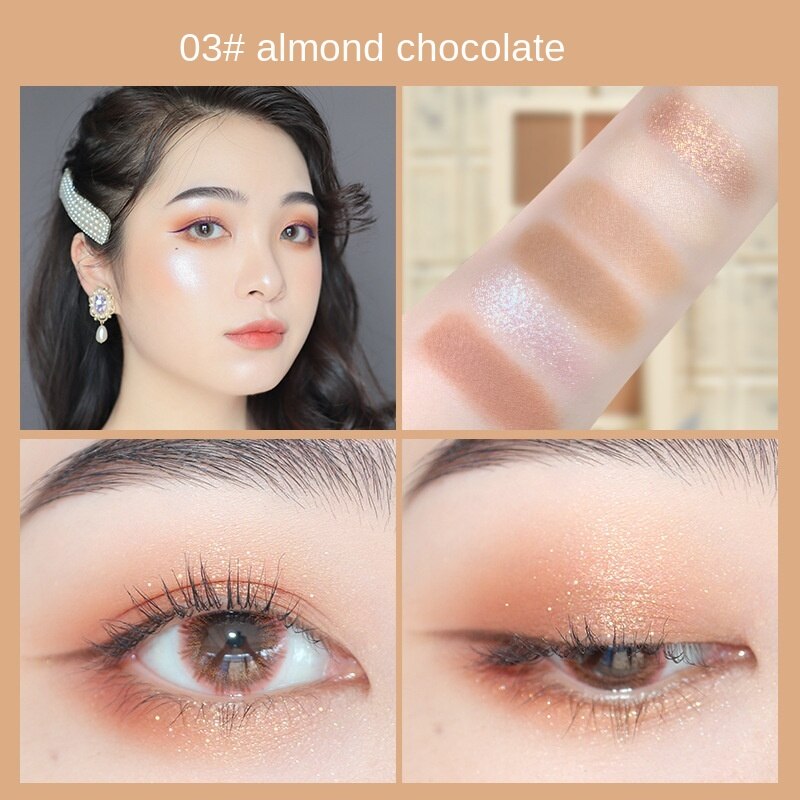 Bảng phấn mắt NOVO 6 màu nhũ lì vỏ thanh socola