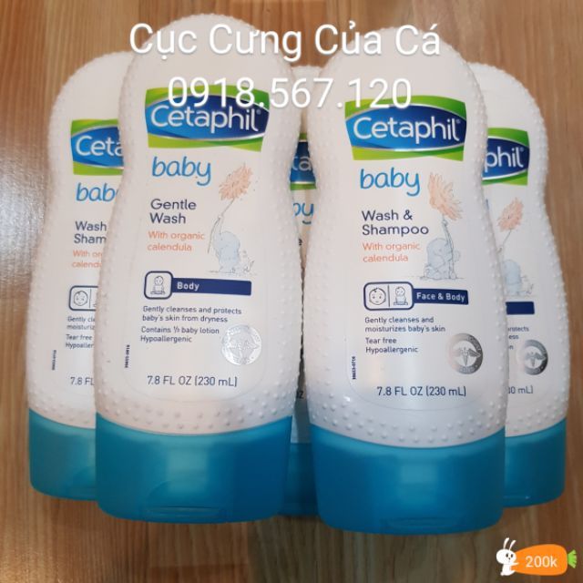 Cetaphil Baby Wash & Shampoo, Mỹ