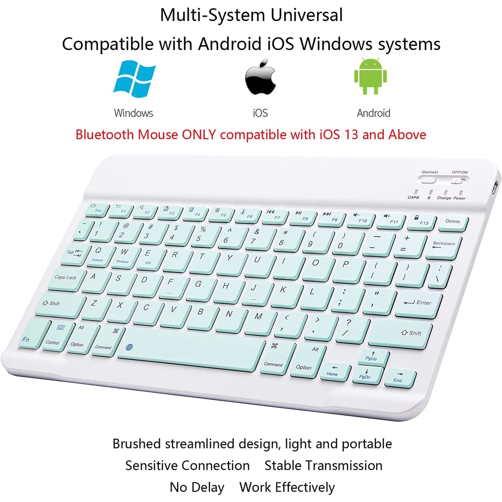 Bàn PhíM Bluetooth Không Dây Cho iPad / iOS 13 Samsung Huawei Phablet Android Windows