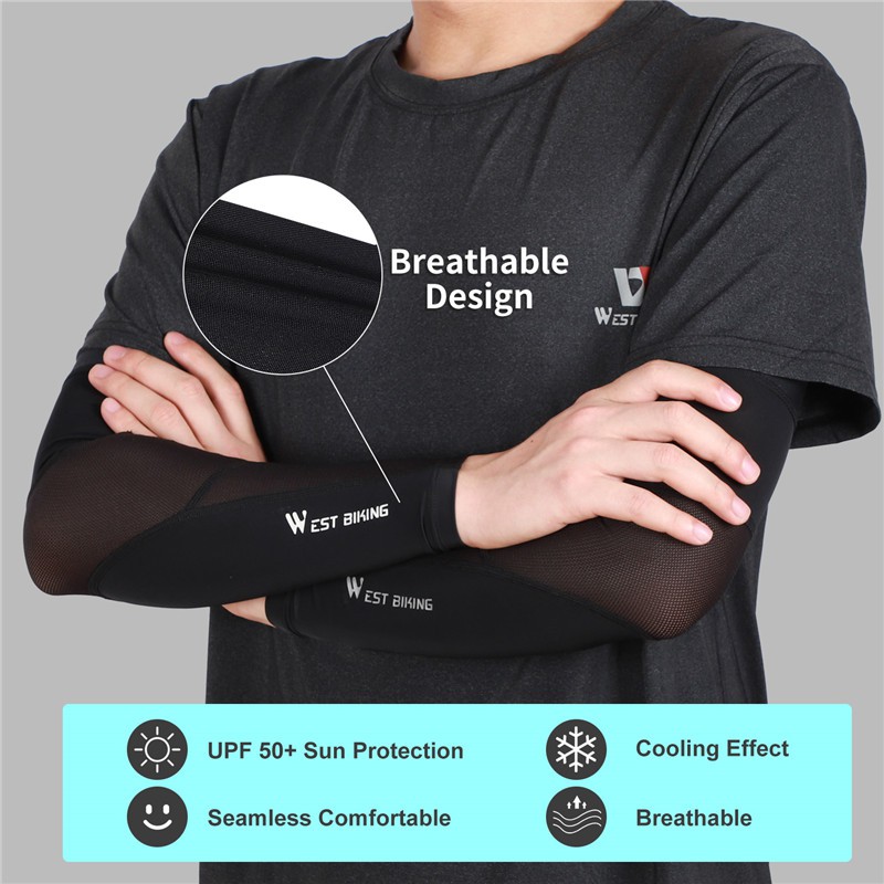 Ống Tay Áo WEST BIKING Giúp Ngừa Tia UV Khi Chơi Thể Thao Mùa Hè Chất Liệu Thông Thoáng