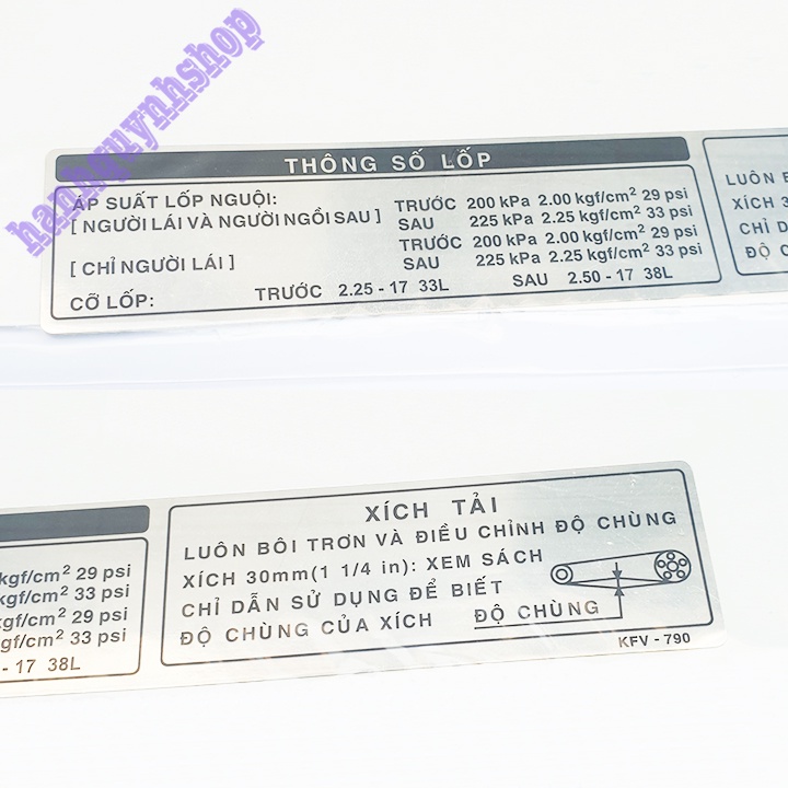 Tem Thông Số Xích Dream Chính Hãng Honda