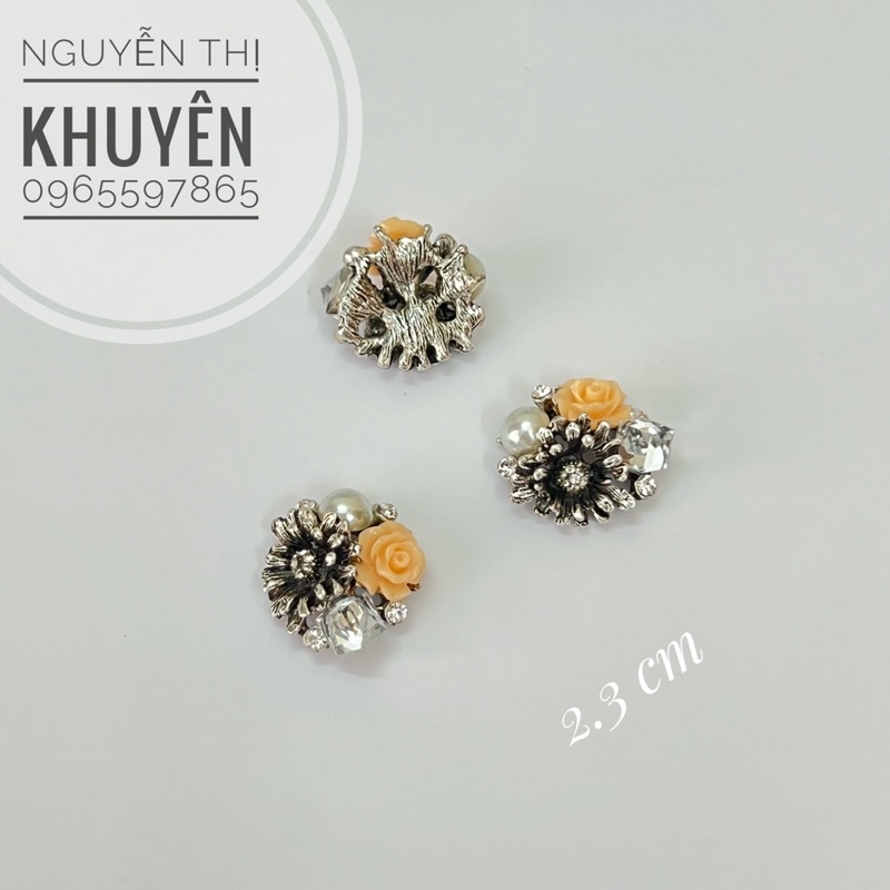 Phụ kiện mạ kim có hoa cam 2.3cm