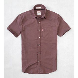 Áo sơ mi nam tay ngắn LEVIS LINEN màu đỏ san hô - Đàn Ông Đích Thực