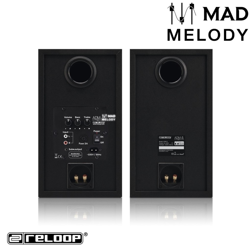 Reloop ADM-5 5.25" Active DJ Monitor Speakers, Pair (loa chuyên DJ/kiểm âm giá rẻ, 1 cặp, NEW & chính hãng)