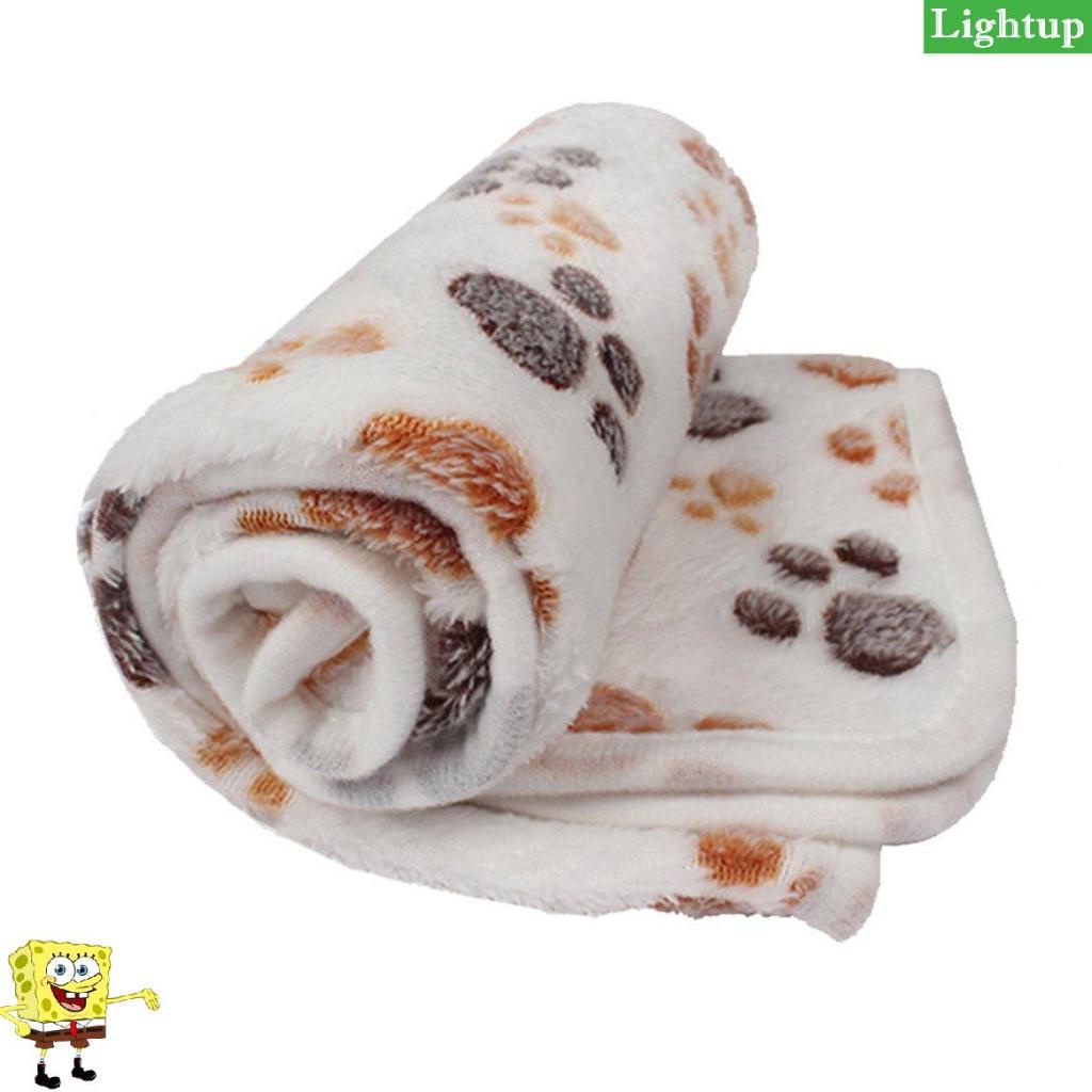 Thảm trải giường cho chó mềm San hô lông cừu Bàn chân in chăn thú cưng ấm áp Chăn ngủ