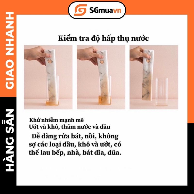 Khăn giấy Khăn lau bếp siêu dai thấm dầu mỡ tiện dụng