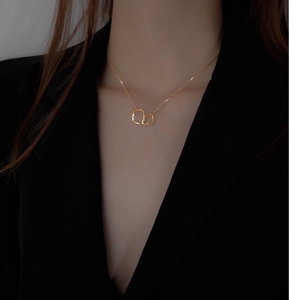 Dây chuyền Bạc ý 925 hình học vòng cổ nữ