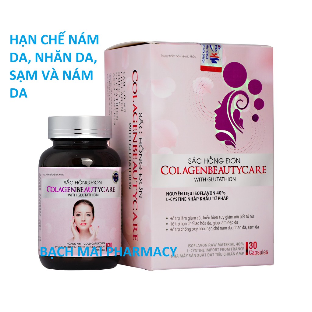 (CHÍNH HÃNG) Viên uống SẮC HỒNG ĐƠN ColagenBeautyCare hỗ trợ hạn chế lão hóa da, sạm da, nám da, nhăn da và làm đẹp da | BigBuy360 - bigbuy360.vn