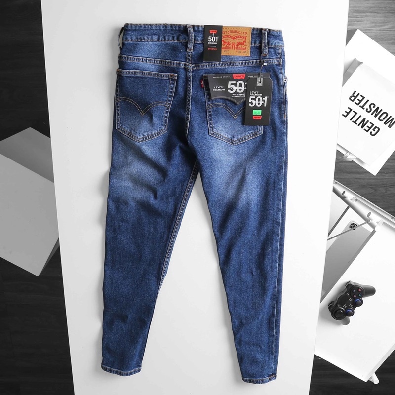 Quần jean nam Cambodia cao cấp  - ống đứng suông - xanh rêu nhạt | BigBuy360 - bigbuy360.vn