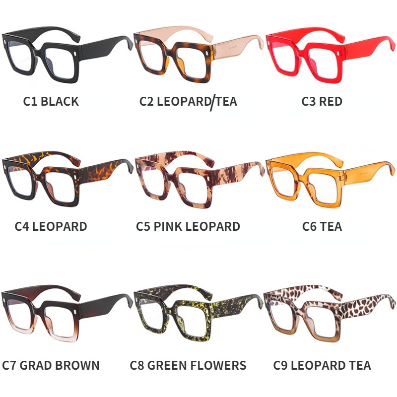 Mắt Kính Gọng Vuông In Da Báo Chống Ánh Sáng Xanh Thời Trang Phương Tây Cho Nữ