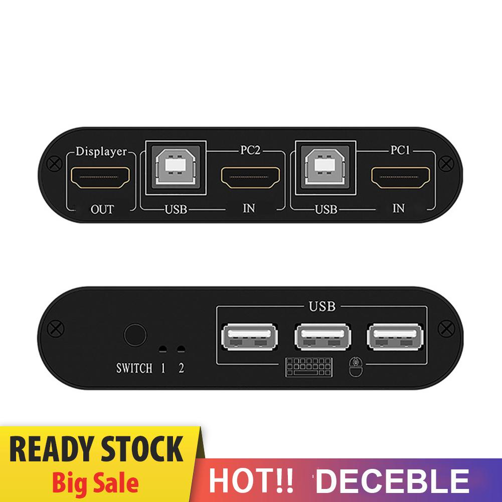 Bộ Chia Chuột Và Bàn Phím 2 Trong 1 Hd 4k Hdmi-Compatible Kvm 2 Cổng Usb