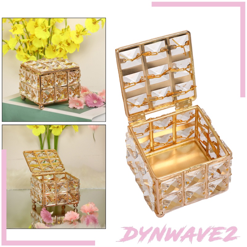 Hộp Vuông Pha Lê Có Nắp Đựng Trang Sức Trang Trí Nhà Cửa Dynwave2