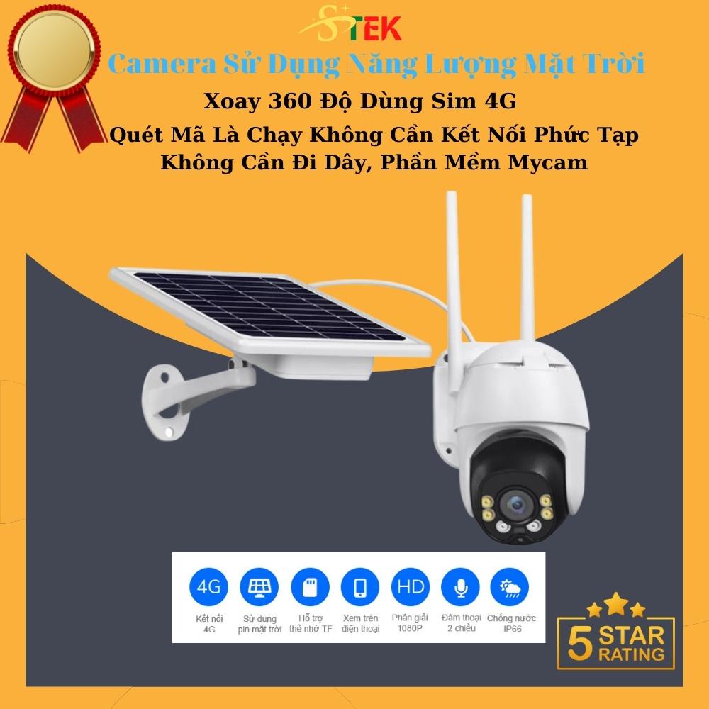 Camera Năng Lượng Mặt Trời, Xoay 360, Dùng Sim 4G, Quét Mã Là Chạy Không Cần Kết Nối Phức Tạp, Không Cần Đi Dây