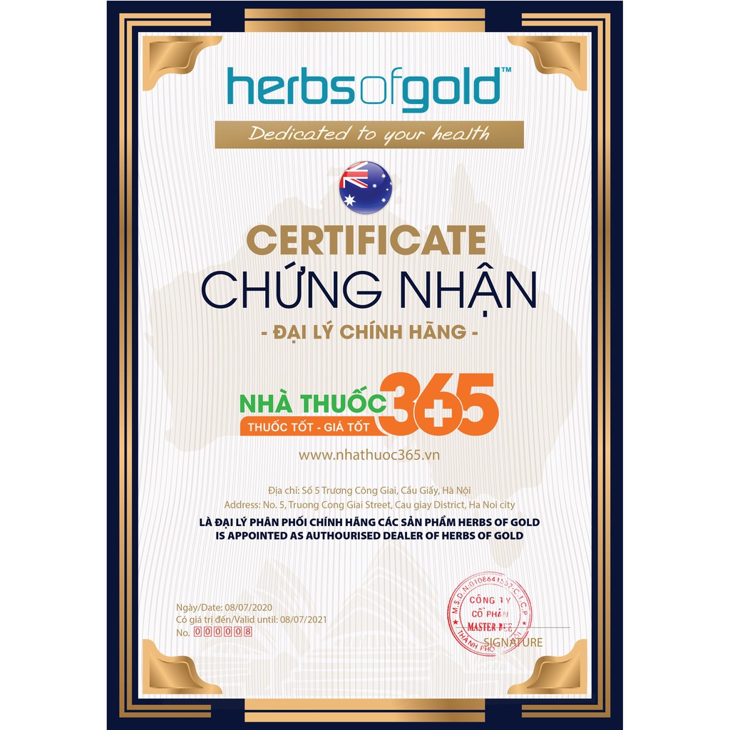 Viên uống thải độc da, hỗ trợ giảm mụn Clear Skin Herbs Of Gold - Hộp 60 viên | BigBuy360 - bigbuy360.vn