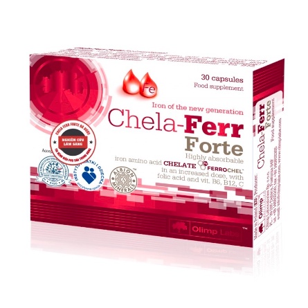 [Hàng Nhập Khẩu] Viên uống bổ sung sắt hữu cơ và acid folic Chela Ferr Forte cho mẹ bầu sau sinh