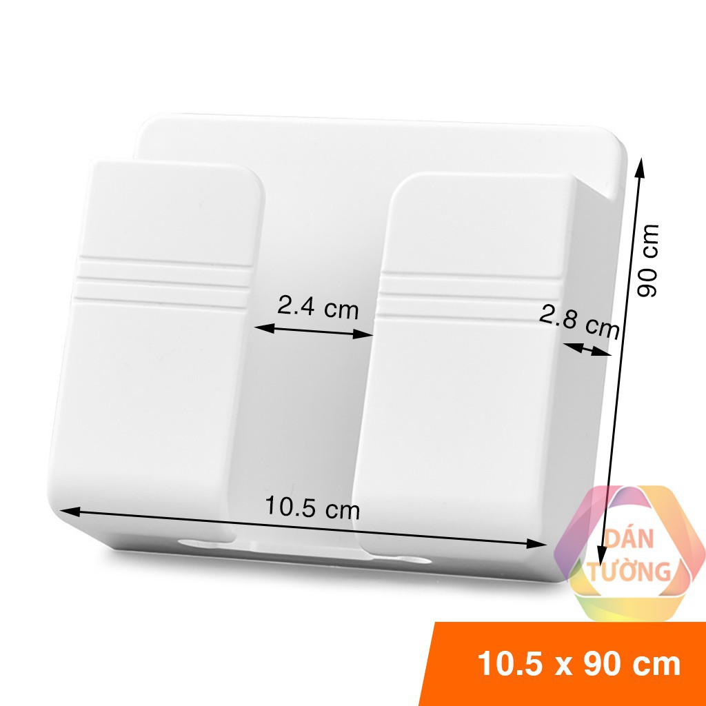 Hộp đế đựng điện thoại sạc dán tường size to 9x10.5cm, kệ để điện thoại treo tường, hộp để remote đa năng