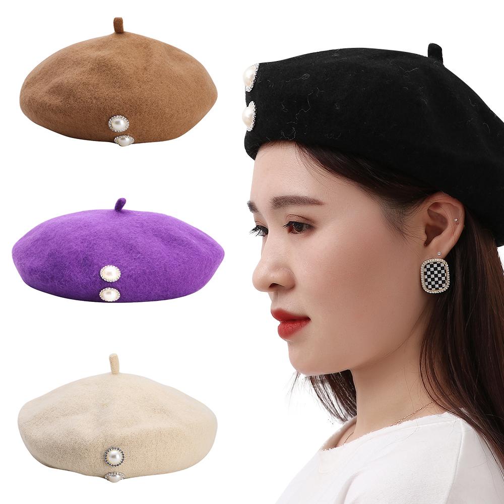 Mũ Beret Len Màu Trơn Thời Trang Thu Đông Dành Cho Nam Giới