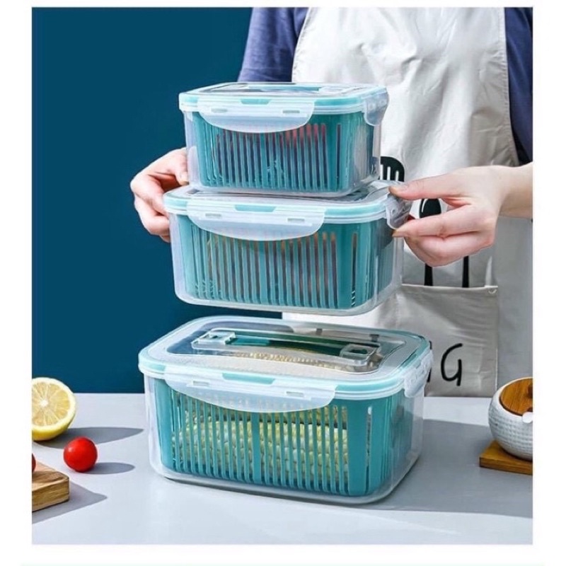 Sét 5 rổ nhựa đựng thực phẩm có nắp đủ kích cỡ ( có quà tặng )