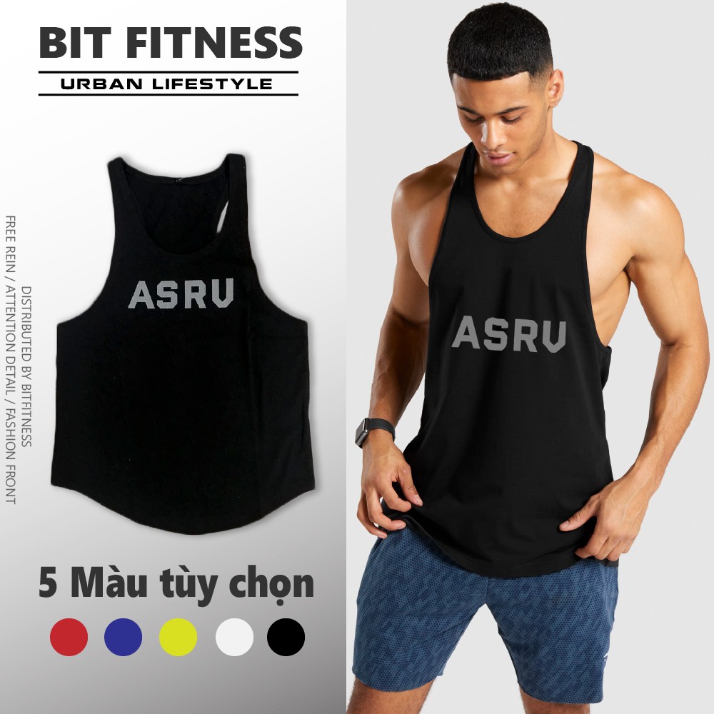 Áo ba lỗ ASRV cao cấp, logo phản quang - Áo Tanktop tập gym - BiT Fitness chuyên đồ tập TT.AS.4C