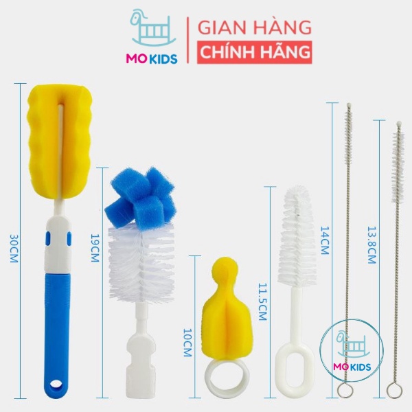 Bộ cọ rửa bình sữa và ống hút sữa MISUTA dùng cho tất cả các bình sữa Avent, Pigeon, Moyuum, Wesser-MOKIDS
