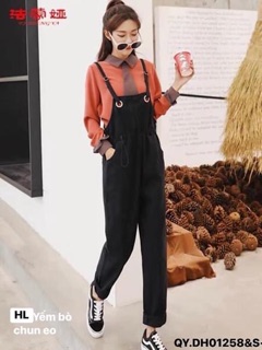 Quần bò yếm rút eo - DH