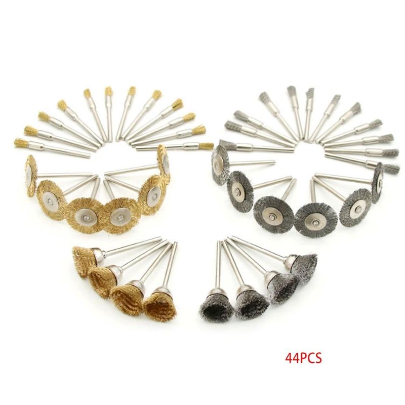 Bộ 44 Đầu Cọ Dây Thép Đồng Thau 1 / 8inch (3Mm) Cho Máy Đánh Bóng
