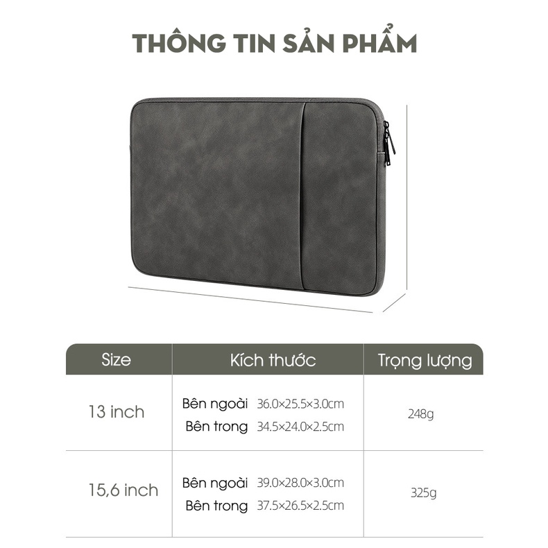 Túi chống sốc laptop, macbook GUBAG 13 inch, 14 inch, 15,6 inch bền đẹp, chống sốc tốt, vải da chống nước