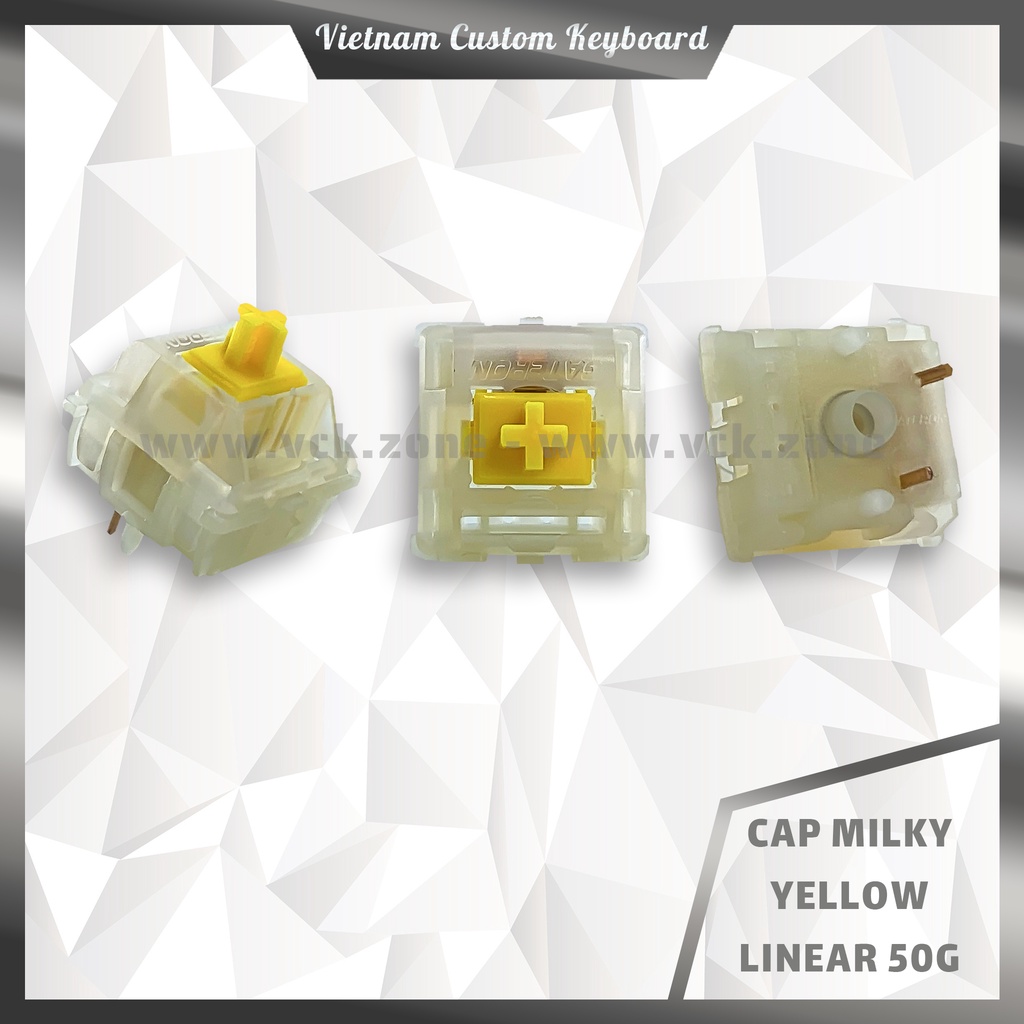Gateron Switch Pre-Lubed | Pro/Cap Milky | Linear/Tactile | Brown/Yellow/White/Silver | Lò Xo 2 Đoạn | VCK