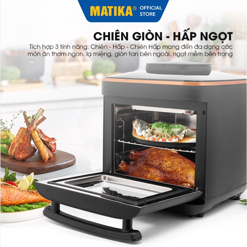 [Mã BMBAU300 giảm 10% đơn 499K] Nồi Chiên Hơi Nước MATIKA 15l MTK9315