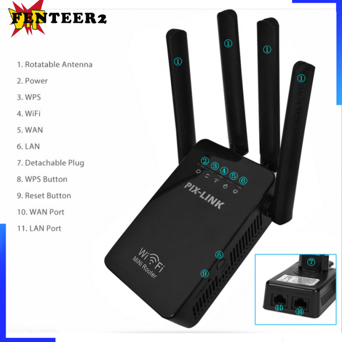 Thiết Bị Khuếch Đại Tín Hiệu Wifi Không Dây Fenteer2 3c Wr09 300mbps
