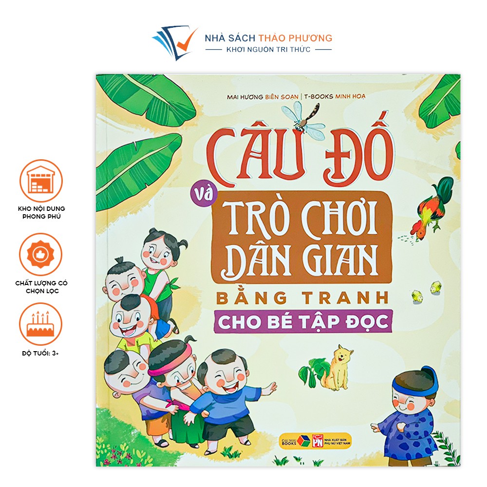 Sách - Câu đố và trò chơi dân gian bằng tranh cho bé tập đọc kích thích tư duy
