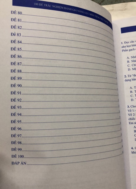 Sách - 100 Đề trắc nghiệm đánh giá năng lực Môn Tiếng Việt Tập II ( Đề 51 - Đề 100 )