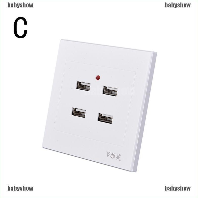【Babyshow】2/3/4/6 USB Port Wall Charger Outlet AC Power Receptacle Socket Plate Panel
