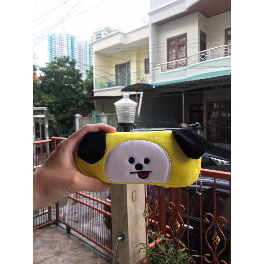 Bóp Viết Vải In Hình Bt21 Dễ Thương Giá Đỡ