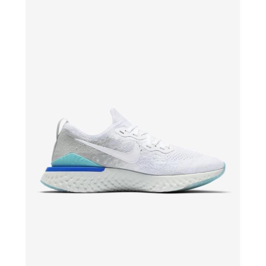 (Giày Nike chính hãng) Giày Nike Epic React Flyknit W “Light Silver/Spruce Aura” Nữ . " . . :