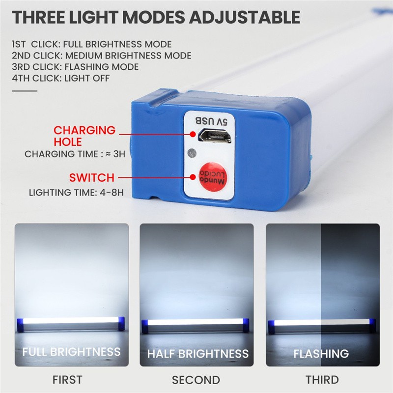 Đèn LED Licer di động sạc USB 20W 40W 60W dùng để chiếu sáng khẩn cấp khi mất điện cho khu chợ đêm/ cắm trại ngoài trời