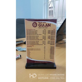 Menu mica A5, A4 để bàn, kệ mica, menu mica