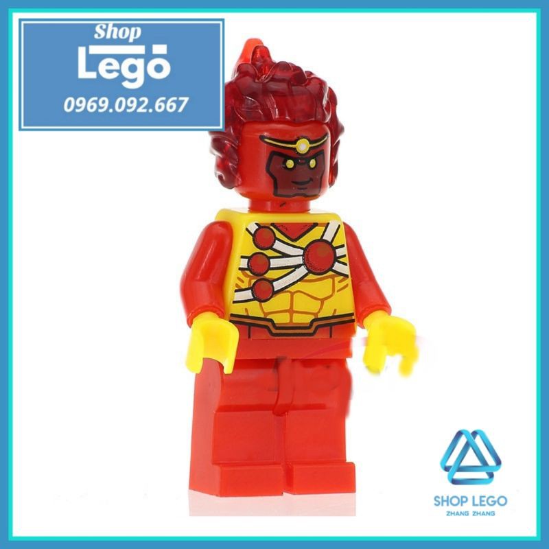 Xếp hình Firestorm siêu anh hùng DC nguyên tử Lego Minifigures Kopf KF933