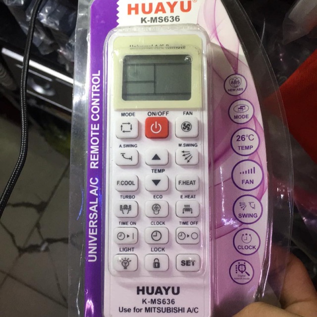 REMOTE ĐIỀU KHIỂN MÁY LẠNH ĐIỀU HOÀ MITSUBISHI HUAYU ĐA NĂNG