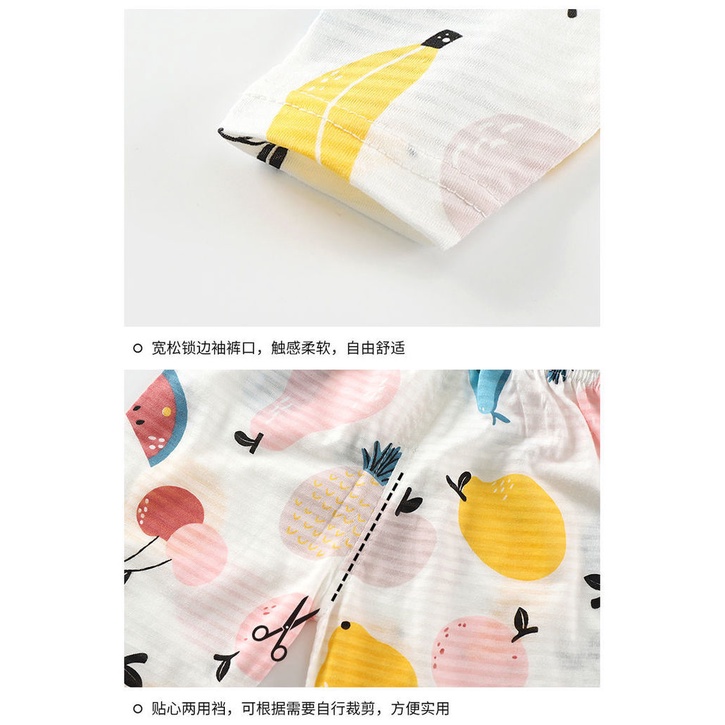 Bộ Đồ Ngủ Tay Dài Vải Cotton Thoáng Khí Dành Cho Bé 1-12 Tuổi