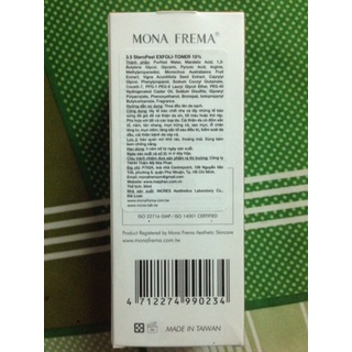 Tẩy tế bào chết MPA+3.5 SteroPeel Exfoli-Toner 15% Mona Frema