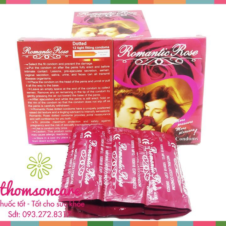 Bao cao su Romantic Rose - Hộp 10 chiếc - Che tên sản phẩm