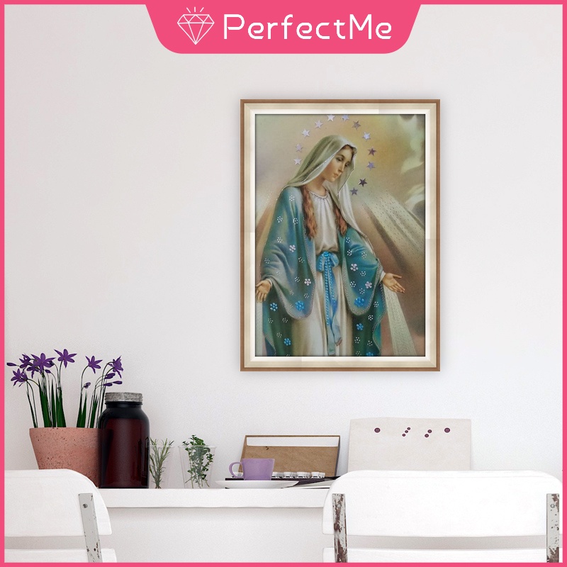 Bộ tranh đính đá tự làm họa tiết chúa Jesus 30X40cm